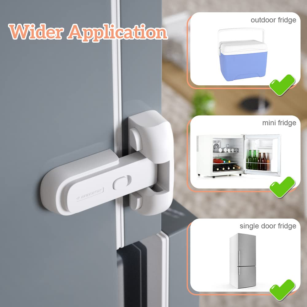 1 Pack Updated Child Proof Refrigerator/Fridge/Freezer Door Lock Apply to Max 1"(25mm) Sealing Strip for Toddlers and