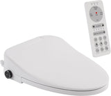 Elongated Smart Bidet Toilet Seat with Remote Control, Heated Seat, Warm Water Wash, Warm Air Dryer, Multiple Spray Modes for Adults and Children