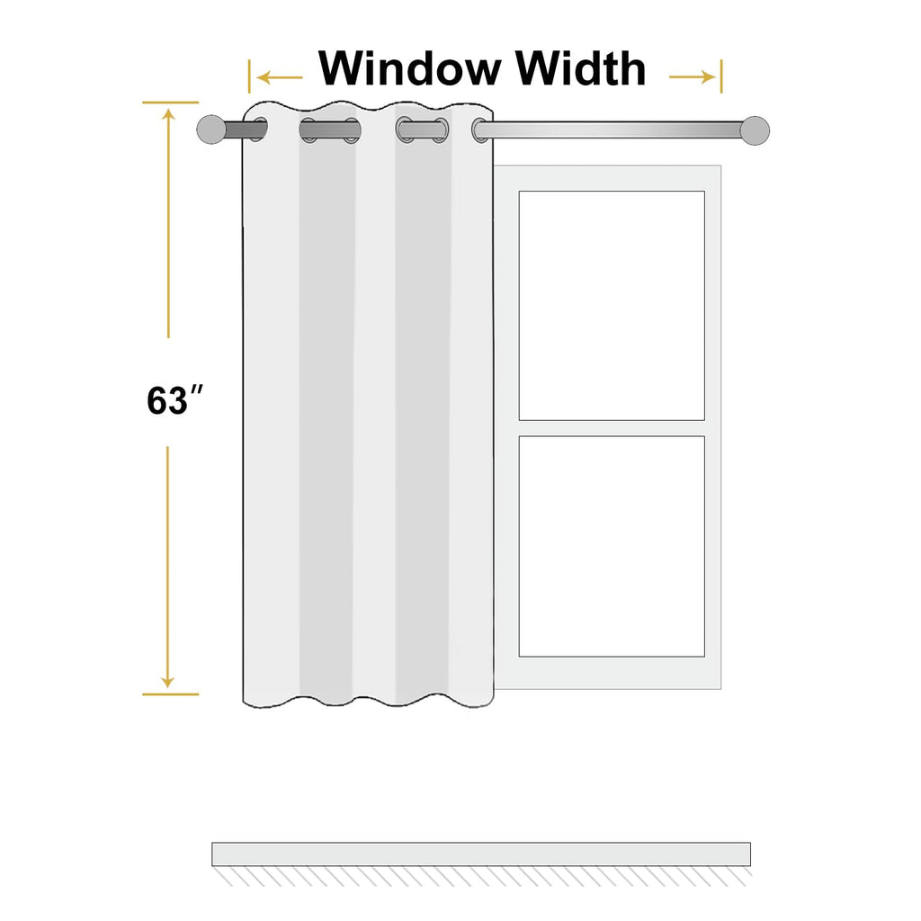White Blackout Curtains 63 Inches Long 2 Panels