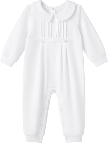Baby Boy Baptism Outfit Cotton Romper