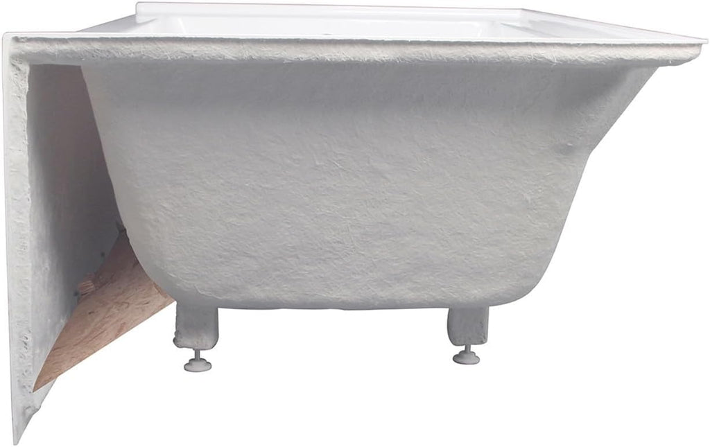 Aqua Eden VTAP603622L 60-Inch Acrylic Alcove Tub with Left Hand Drain, White