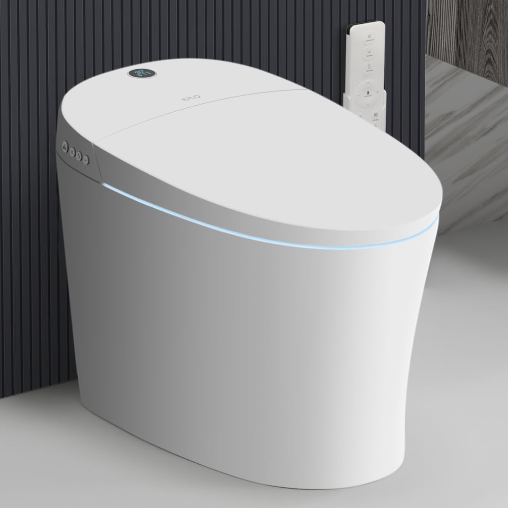 EPLO Smart Toilet,Bidet Toilet Pump-assisted,Blackout Flush,Heated Seat,Dual Auto Flush,Warm Water,Foot Sensor