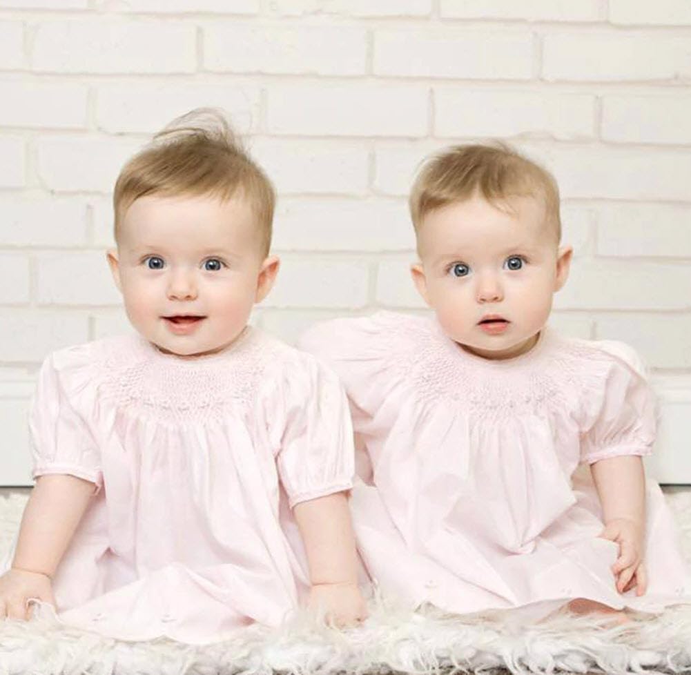 Infant Girls Pink Smocked Dress & Bloomer Set Baby Clothes (6M)