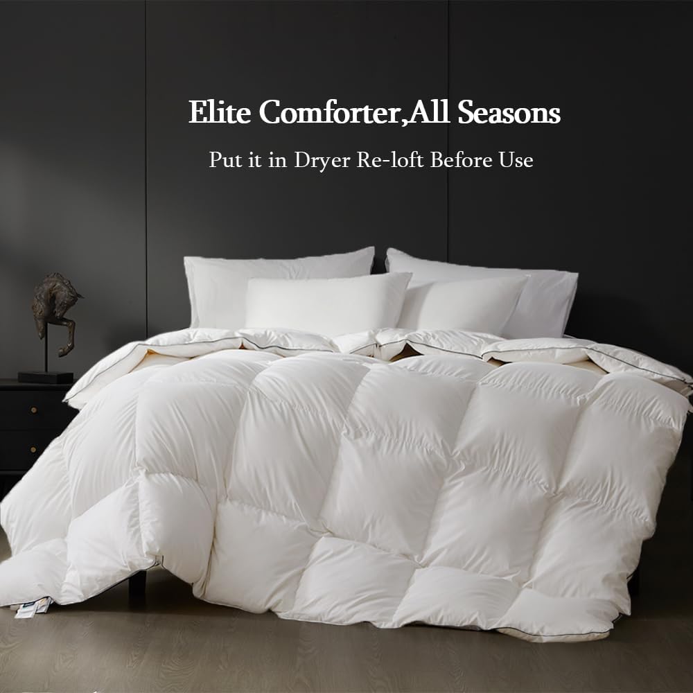 Lightweight Queen Down Comforter for Hot Sleepers & Summer