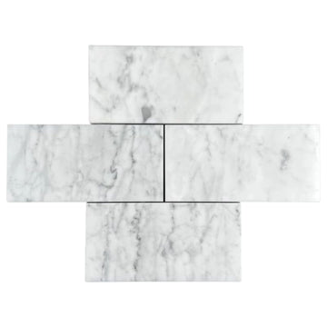 Carrara Blante 3x6 Polished Subway Marble Tile - 40 Pieces Backsplash, Bathroom Shower, Fireplace Surround, Floor