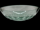 Elegant Handmade Round Circular Pattern Bathroom Sink Tempered Clear Glass Unique Carved Pattern Handmade Vessel Bowl