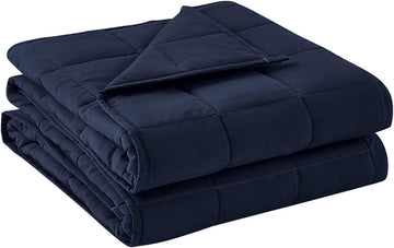 Weighted Blanket Heavy Blanket for Cool & Restful Sleep, Premium Soft Material and Glass Beads (Navy Blue, 60''x80''