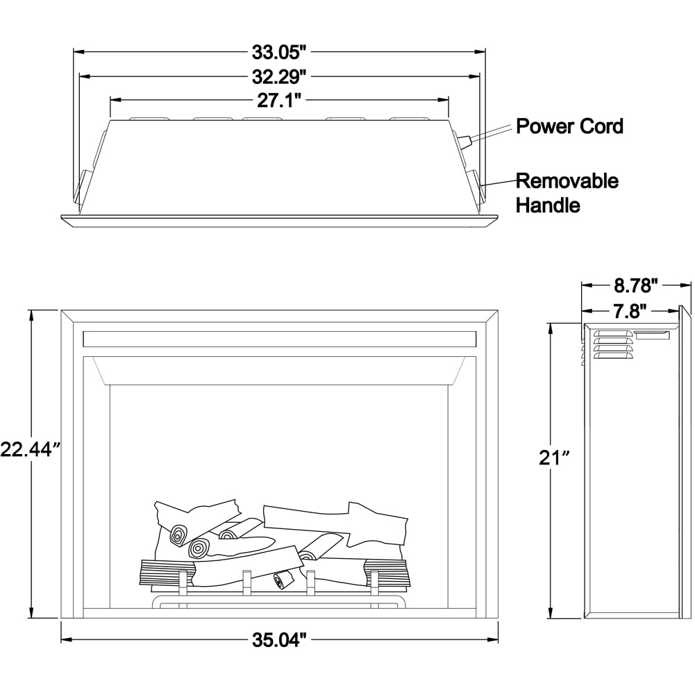 Gavin 33x21 Inches Electric Fireplace Insert