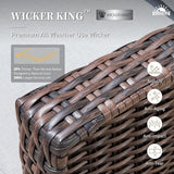 Wicker Outdoor Patio Furniture Set - Swivel | Grey with Thick Cushions for Backyard, Garden & Porch