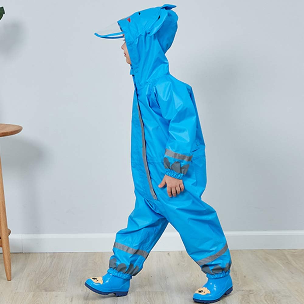 Toddler Rain Suit, Kids Muddy Play Buddies One Piece Hoodie Rain Jacket Coat Poncho Gear Coverall Baby Girl Boy