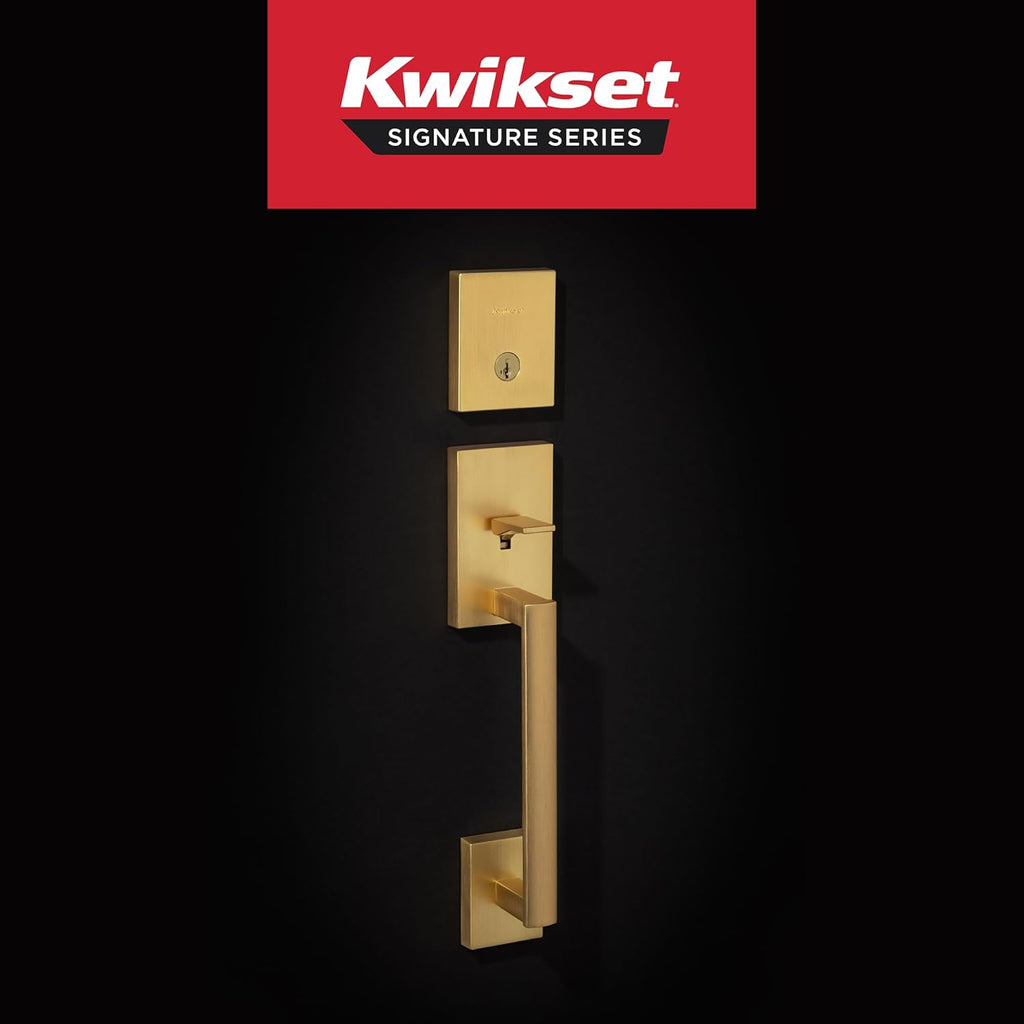 San Clemente Front Door Lock Handle and Deadbolt Set, Entry Handleset Exterior with Interior Reversible Lever - Door Handleset