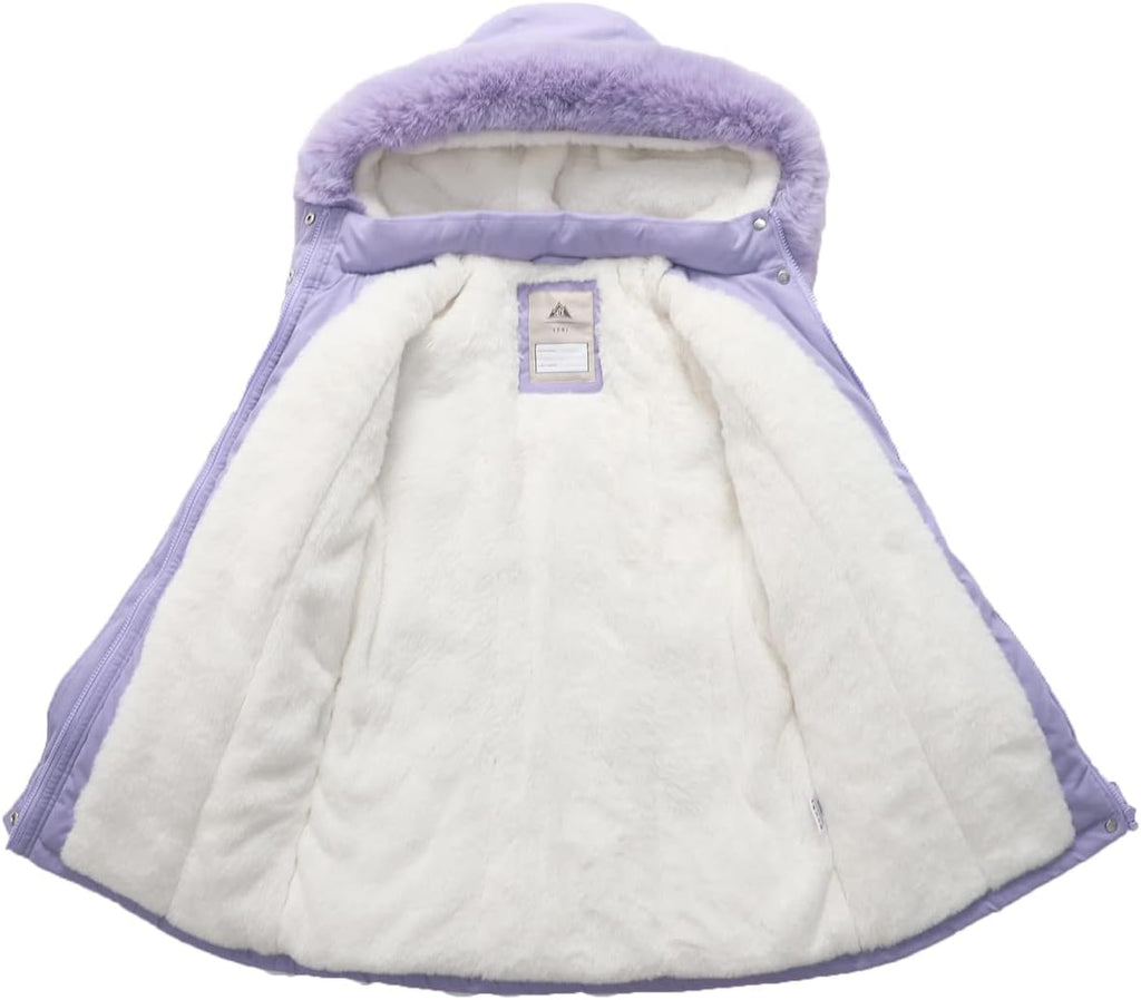 Girls Long Waterproof Winter Coat Kids Warm Hooded Parka