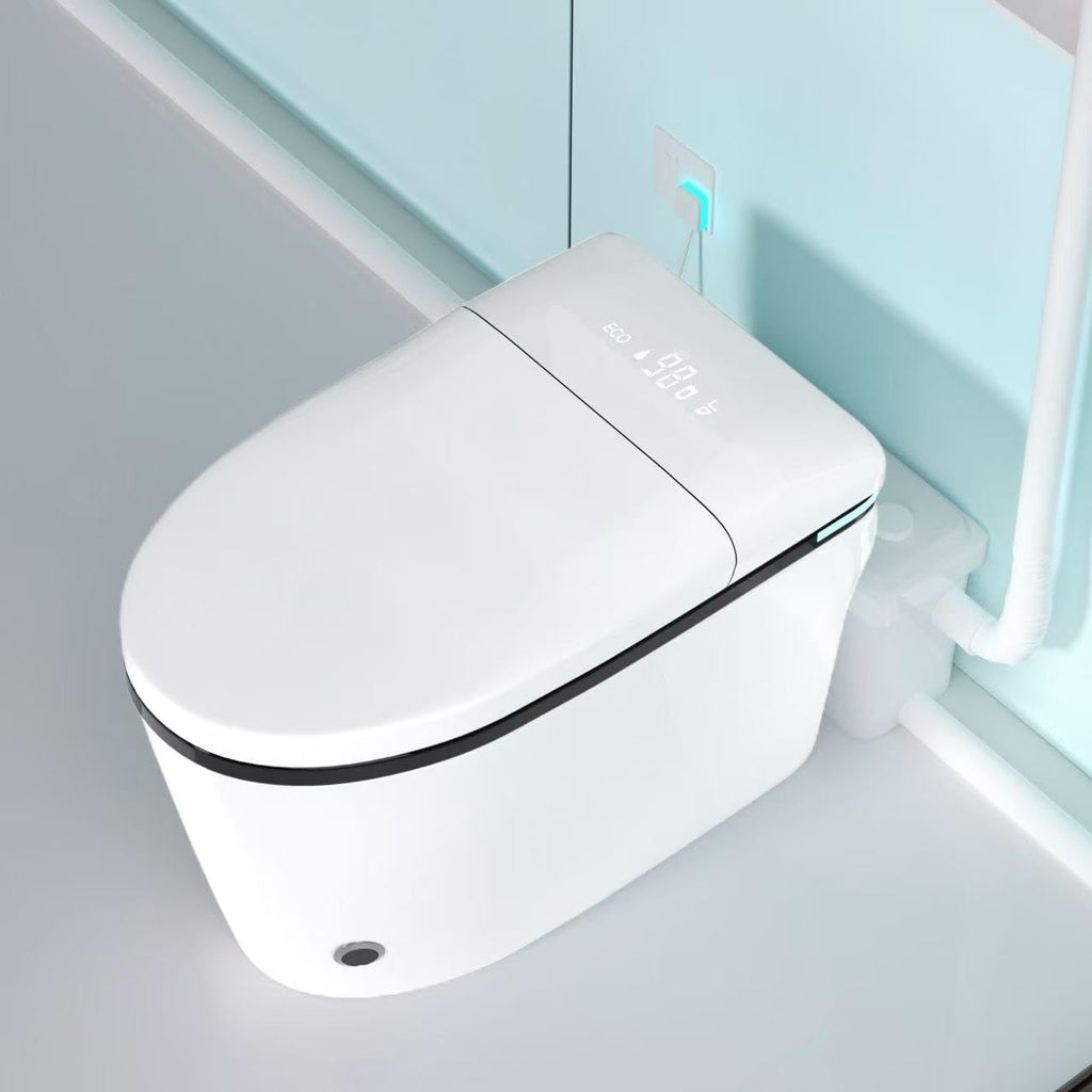 750W Macerating Upflush Smart Toilet with Pump System for Basement,Toilets with Bidet 3-Water-inlet [ADA Tall]