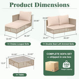 Wicker Outdoor Patio Furniture Set - Conversation | All-Weather Resistant with Thick Cushions for Patio, Garden & Porch