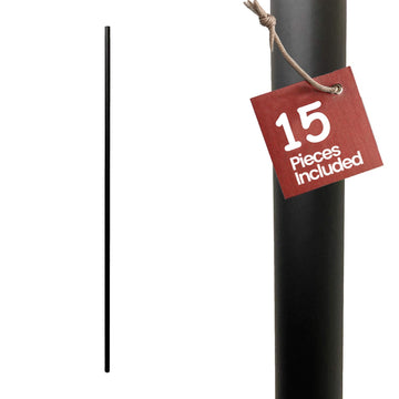 Iron Stair Balusters 5/8" Round x 44" - Hollow Metal Spindles for Stairs, Classic Style, Satin Black Powder Coated