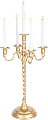 Tall Floor Candelabra Vintage: Gold 5 Arm Candelabras 22.4" Metal Spiral Opera Candelabra Candle Holder Antique