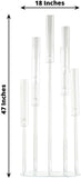 47" Clear Crystal 7-Arm Cluster Wedding Aisle Candlestick Stand with Hurricane Shades, Taper Candle Candelabra Table