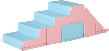 Toddlers Climbing Toys, Foam Climbing Blocks, 2 Pieces PU Leather Soft Play Set Indoor for Crawling or Sliding Aged