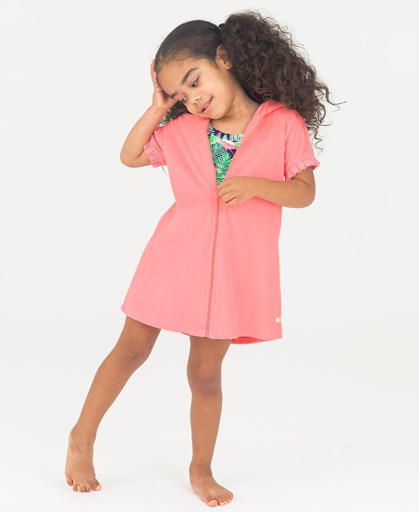 Girls Terry Knit Full-zip Swim Cover-up - Swim Cover-Up