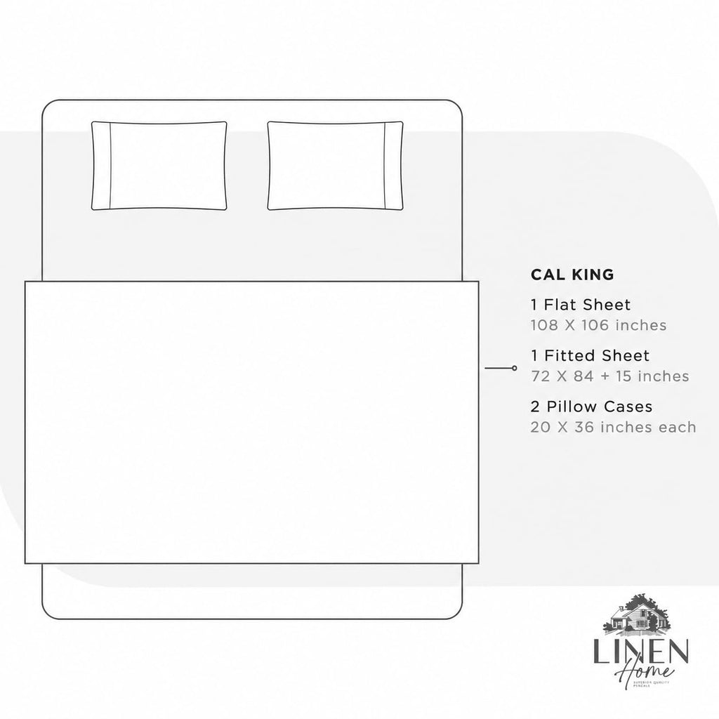 Home 100% Cotton Percale Cal King Sheets 4Pc Cooling Set, Snow White