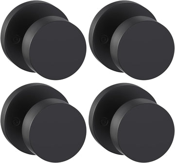 Matte Black Door Knobs Interior, Black Dummy Door Knobs 4 Pcs