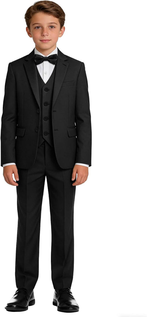Boys Suit Kids Formal Tuxedo Set 4Pcs Slim Fit Ring Bearer Outfit