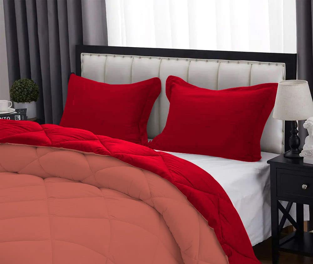 3 Piece Reversible Diamond Pattern Comforter Set Premium Super Soft 550 GSM All Season 1000 Thread Count 100%