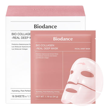 Bio-Collagen Real Deep Mask, Hydrating Overnight Hydrogel Face Mask, Pore Minimizing, Plumping, Elasticity