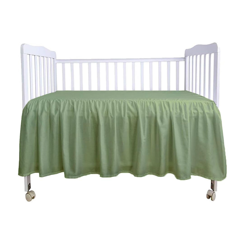 Crib Bed Skirt 28" x 52" with 14" Drop - Split Corners Dust Ruffle, Microfiber - Breathable, Durable, Elastic