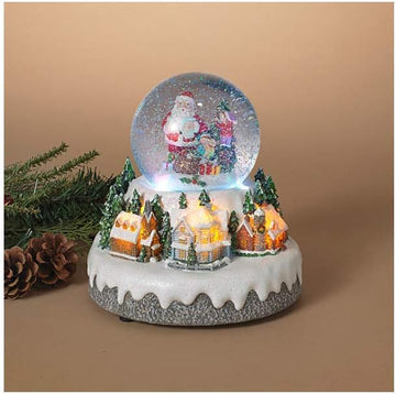 Battery Operated Lighted Musical Spinning Water Globe with Village Scene 7.9" H