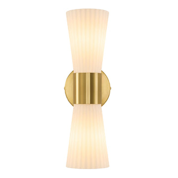 Gold Glass Wall Sconce Light, Mid Century Modern Bathroom Wall Sconces