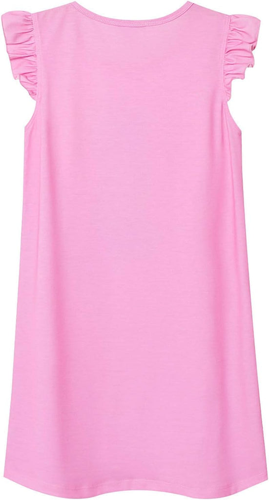Pack Nightgown for Girls Flutter Sleeve Pajamas Cotton Sleepwear Night Dresses