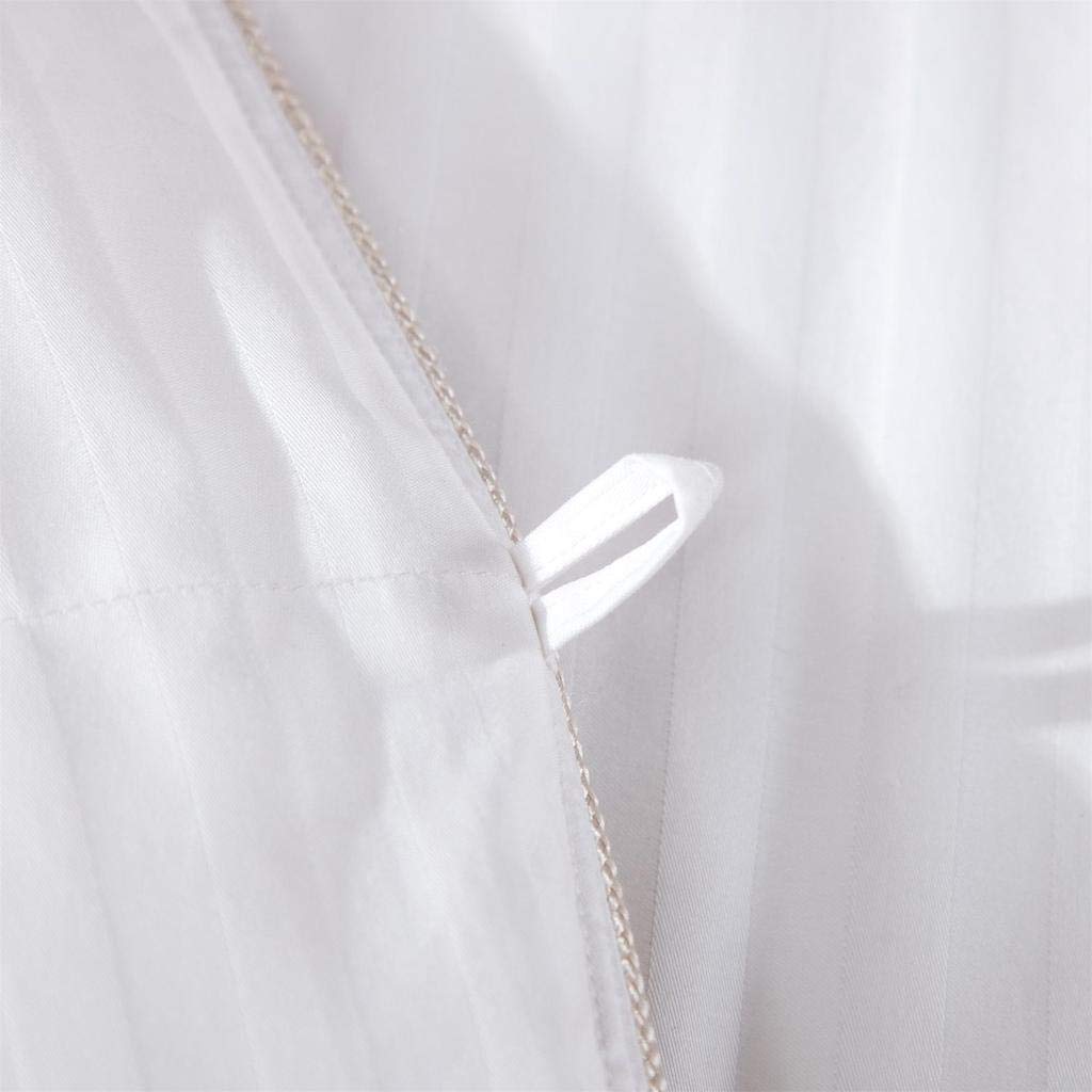 Full Size Siberian Goose Down Comforter, 100% Egyptian Cotton, White Stripe & 50Oz