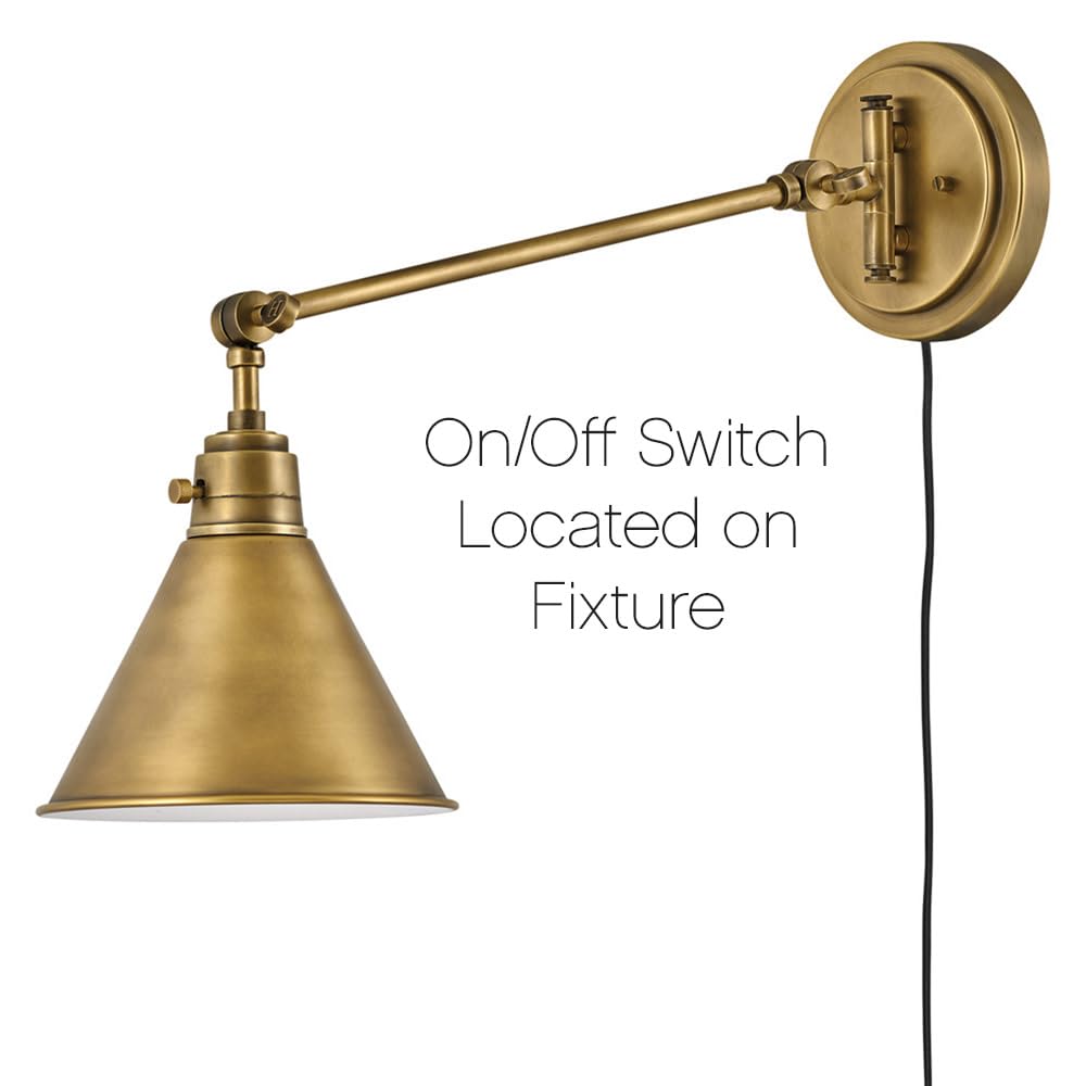 Arti Medium Swing Arm Single Light Wall Sconce, Heritage Brass