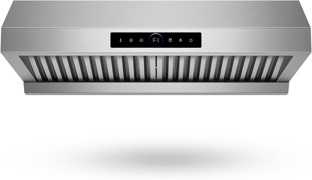30 Inch Stainless Steel Under Cabinet Range Hood 1200 CFM 4 Speed Gesture & Touch Control, LED Lights