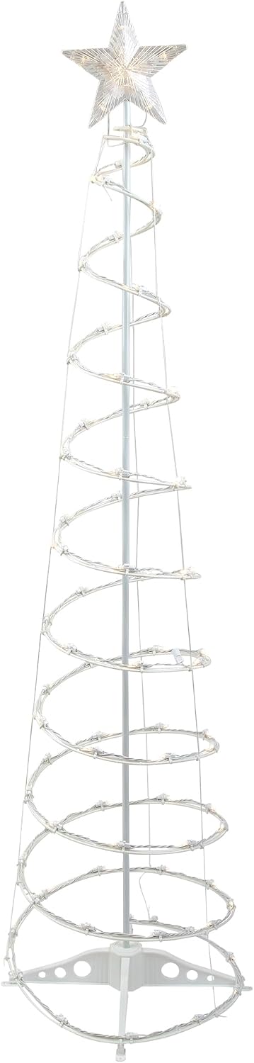 LED Lighted Spiral Outdoor Christmas Tree - 6' - Warm White Lights