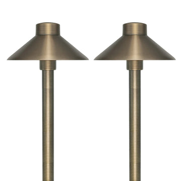 Solid Brass Pathway Lights, Low Voltage LED Landscape Path Light, Outdoor Waterproof Accent Lighting, 12V AC/DC