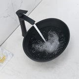 Oval Black Vessel Sink with Faucet and Drain Combo -Bokaiya 16x13 Ceramic Bathroom Sink Above Counter Vessel Oval
