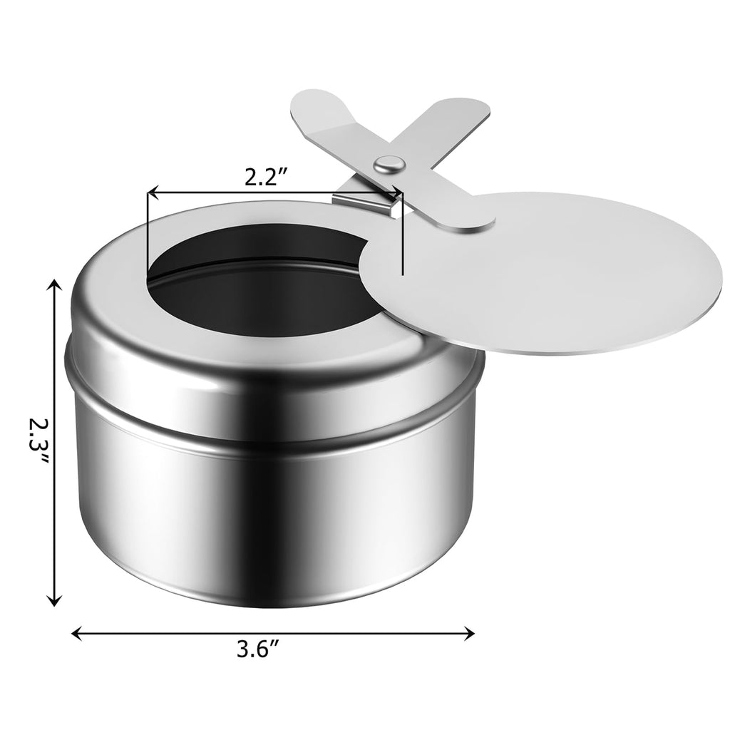 8 Pack Chafing Fuel Holder, Stainless Steel Fuel Holders with Safety Cover, Canned Heat Holder for Chafing Dish