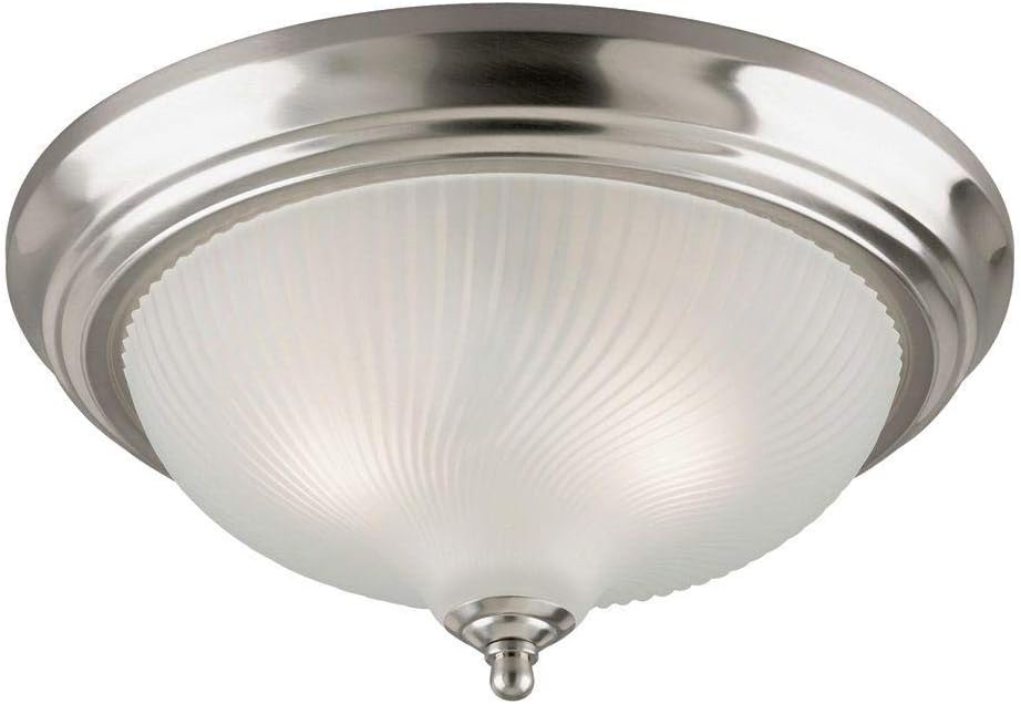 Flush Mount Ceiling Fixture A19 13 in. Dia Nickel Bx