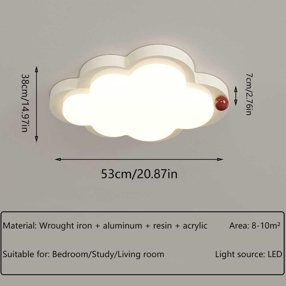 Nordic Style Modern Cloud Shape LED Ceiling Light Creamy White Flush Mount Lamp Acrylic Fixture Toddler Playroom