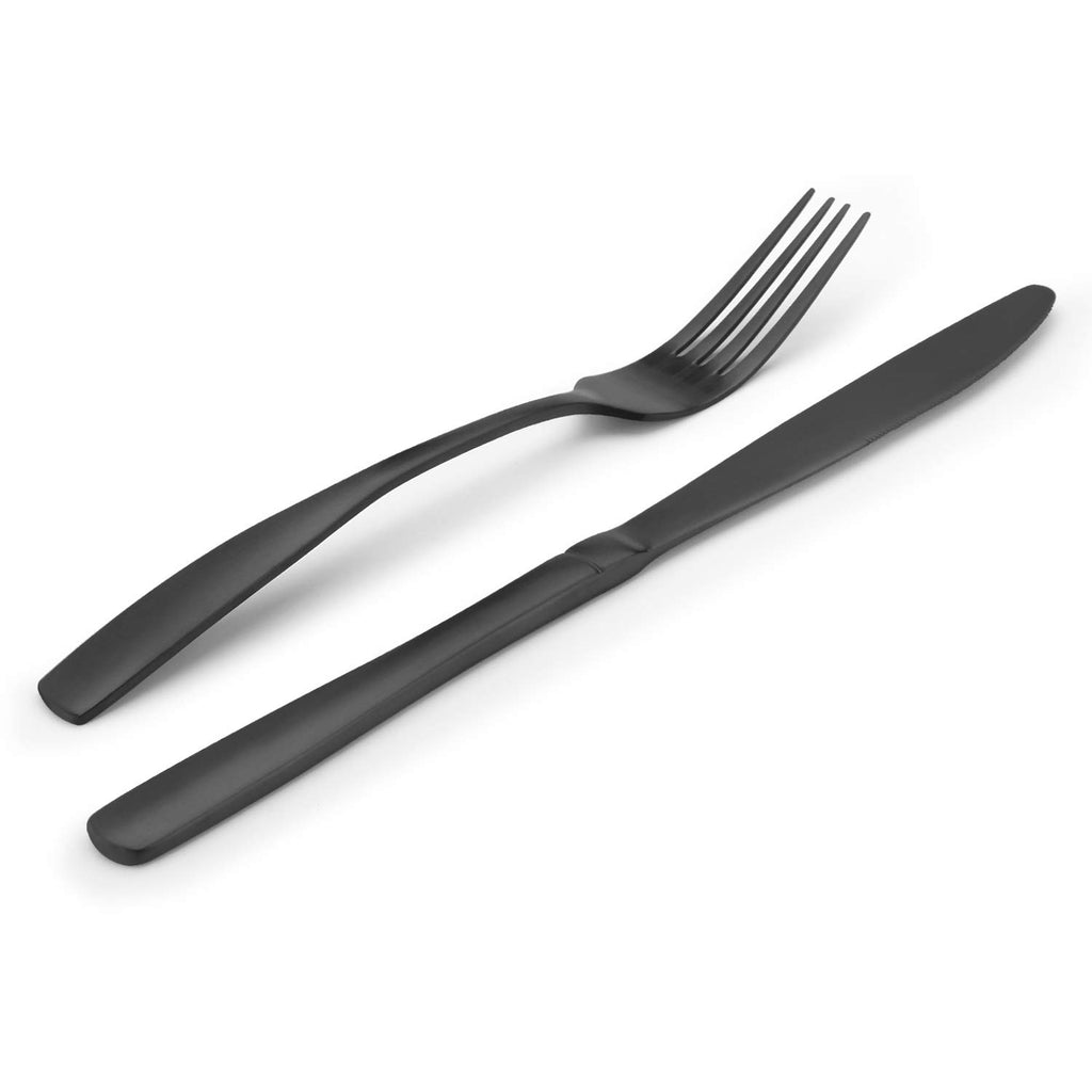 Matte Black Silverware Set, 20-Piece Stainless Steel Flatware Set, Kitchen Utensil Set Service for 4, Tableware