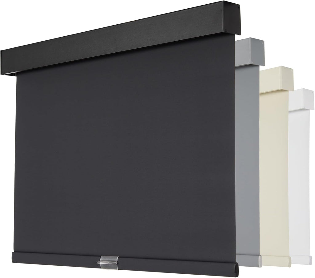 Blackout Roller Blinds for Windows, Cordless Free-Stop Roller Shades with Valance, Thermal Insulated Fabric Window
