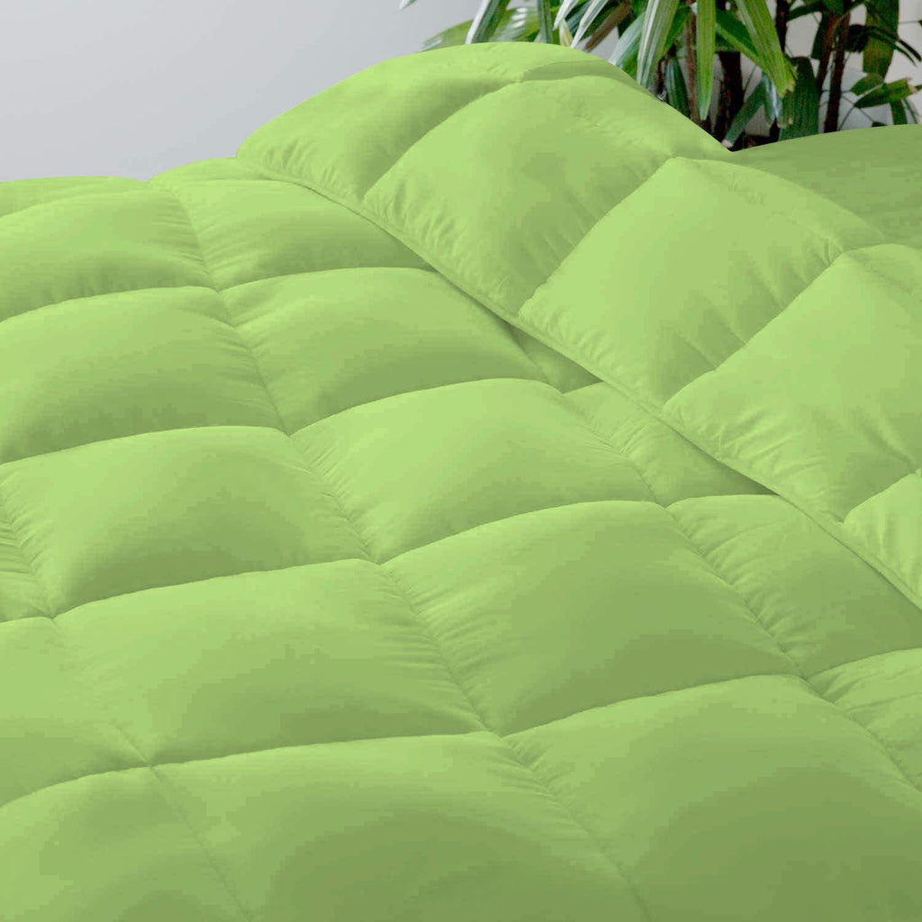 Oversized Super King Size 1000 Thread Count | 550 GSM Fiber Fill | Solid Sage Down Alternative 3 Piece Box Design
