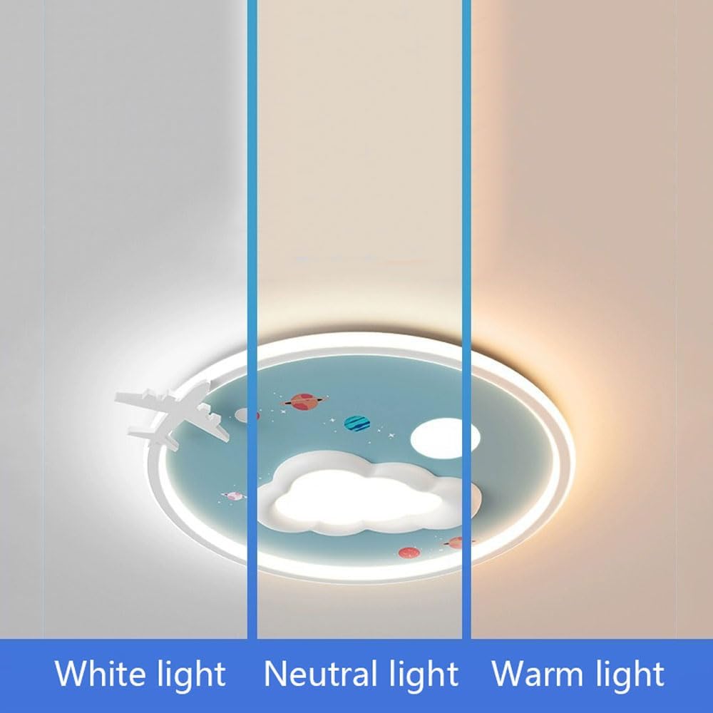 Nordic White Cloud Kids Flush Mount Ceiling Light Fixture Modern Cartoon Airplane Bedroom Close to Ceiling Lamp Mid
