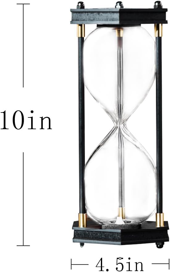 Fillable Hourglass Timer, Hexagon Wooden Decorative Sand Timer