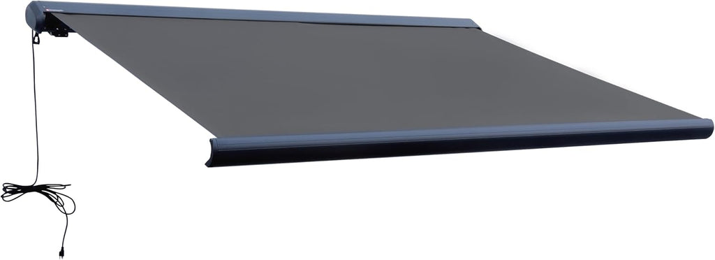 Electric Awning Full Cassette with LED (14x10) | Fully enclosed weatherproof housing, motorized remote extension