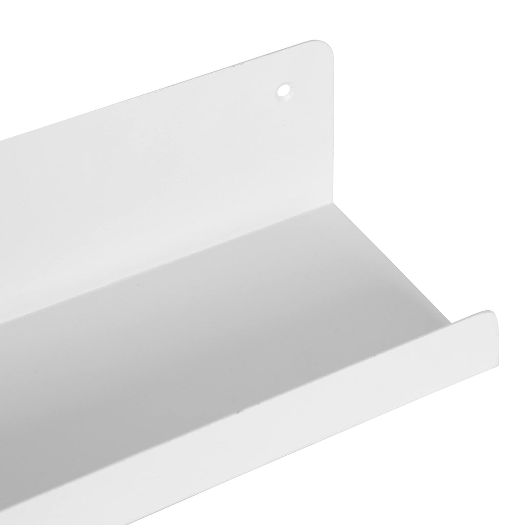 Mezzo Modern Metal Photo Display Ledge; Set of 2; 24; White; Decorative Contemporary Floating Narrow Photo Shelf Set