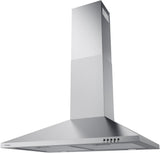 30 Inch Stainless Steel Wall Mount Range Hood Charcoal Filter Convertible Ducted/Ductless