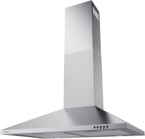 30 Inch Stainless Steel Wall Mount Range Hood Charcoal Filter Convertible Ducted/Ductless